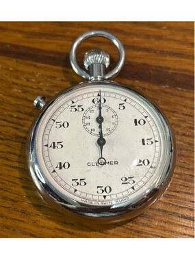 Men's CLETIMER Silver & White Stopwatch Swiss made